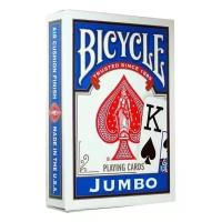 Игральные карты Bicycle Jumbo Rider Back (крупный индекс, синие)