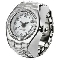 Круглые часы-кольцо, эластичные, белый циферблат для мужчин и женщин