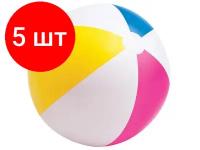 Комплект 5 штук, Надувной мяч, 4-х цветный, 61 см, INTEX (от 3 лет) (59030NP)