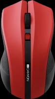 Мышь Canyon 2.4GHz wireless Optical Mouse with 4 buttons, DPI 800/1200/1600, Red, 122*69*40mm, 0.067kg