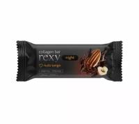 Протеиновые батончики без сахара, 18 шт по 40 гр, REXY Collagen Bar Night, с добавлением пищевых волокон и витамина С, вкус: ореховый