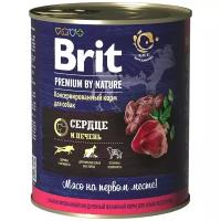 Консервы Brit для собак сердце и печень premium by nature 850г 5051175