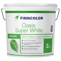 Краска водно-дисперсионная FINNCOLOR Oasis Super White глубокоматовая белый 3 л 4.74 кг