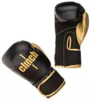Перчатки боксерские Clinch Aero черно-золотые (вес 8 унций)
