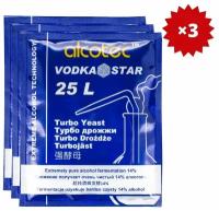 Дрожжи Alcotec Vodka Star для приготовления водки, 66 г, 3 шт