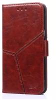 Чехол-книжка MyPads для Samsung Galaxy A7 (2017) SM-A720F прошитый по контуру с необычным геометрическим швом красный кирпичный