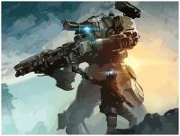 Картина по номерам на холсте Titanfall робот и пилот - 1