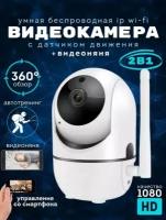 IP-Камера видеонаблюдения Wi-Fi 2 МП (YCC365 Plus app) BALD для дома, с обзором 360, ночной съемкой и датчиком движения с функцией видеоняни