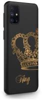 Черный силиконовый чехол MustHaveCase для Samsung Galaxy M31s Парный чехол корона King для Самсунг Галакси M31s