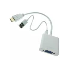 Конвертер HDMI type A male 19 pin to VGA female 15 pin со звуком 3.5mm модель: EHDMIM-VGAF20 для совмещения ноутбуков и ПК с мониторами, телевизорами, проекторами