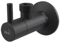 Угловой вентиль с фильтром 1/2" × 1/2", круглый, черный/матовый. ARV003-BLACK