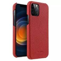 Кожаный чехол накладка Melkco для Apple iPhone 12 Pro Max (6.7") - Snap Cover, красный