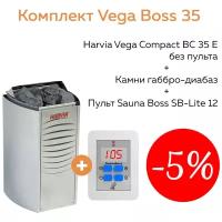 Комплект Vega Boss 35 (печь Harvia BC35E + пульт SB-Lite 12 + камни габбро-диабаз 20 кг)