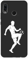 Матовый чехол Football W для Huawei Nova 3 / Хуавей Нова 3 с 3D эффектом черный