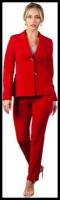 Красный женский брючный костюм CLASSIC RED, деловой