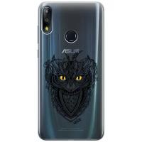 Ультратонкий силиконовый чехол-накладка Transparent для Asus Zenfone Max Pro (M2) ZB631KL с 3D принтом "Grand Owl"