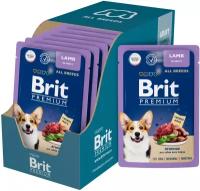 Brit Premium пауч для взрослых собак всех пород (кусочки в соусе) Ягненок, 85 г. упаковка 14 шт