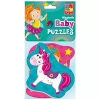 Мягкие магнитные пазлы Vladi Toys Baby puzzle "Фея и единорог" 2 картинки, 7 эл, VT3208-24