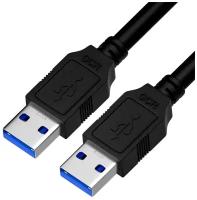 Интерфейсный кабель USB 3.0 AM/AM для высокоскоростного подключения компьютера ноутбука (GCR-U3A01), черный, 2.0м