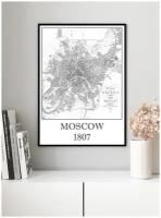 Постер в рамке Postermarkt "Старая карта Москвы", 50х70 см
