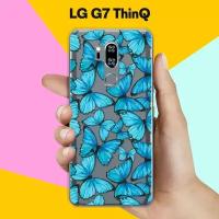 Силиконовый чехол на LG G7 ThinQ Узор из бабочек / для ЛДжи Джи 7 СинКу