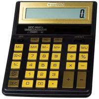 Калькулятор настольный полноразмерный Citizen SDC-888TII Gold 12-разрядный золотистый 1 шт