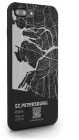Черный силиконовый чехол MustHaveCase для iPhone 7/8 Plus Карта Санкт-Петербурга для Айфон 7/8 Плюс