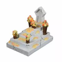 Декорация для аквариума и террариума AQUA DELLA "Dia de los muertos grave 1", серый, 11.9x8.3x10см