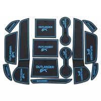 Комплект силиконовых ковриков Mitsubishi Outlander / Митсубиси Аутлендер 2013-2019 blue