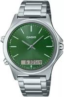 Наручные часы CASIO Collection Японские наручные часы CASIO COLLECTION MTP-VC01D-3E, зеленый, серебряный