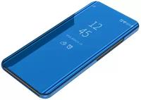 Чехол-книжка MyPads для Samsung Galaxy S8 SM-G9500 с дизайном Clear View Cover с полупрозрачной пластиковой крышкой с зеркальной поверхностью синий
