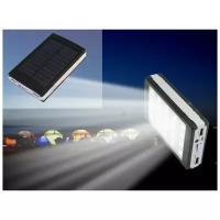 Аккумулятор внешний на солнечной батарее со светодиодным фонарем Solar power bank 20000 mAh