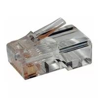 Разъем RJ45 8P8C кат.5E UTP PLUG-8P8C-U-C5-100 для ож и мж кабеля Hyperline 49377