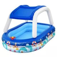 Бассейн надувной детский Sea Captain Family Pool, 213 x 155 x 132 см, с навесом, 54370 Bestway