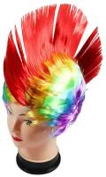 Карнавальный парик ирокез красный