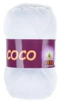 Пряжа хлопковая Vita Cotton Coco (Вита Коко) - 5 мотков, 3851 белый, 100% мерсеризованный хлопок 240м/50г