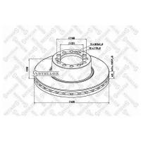 STELLOX 8500815SX 85-00815-SX_диск тормозной вентилир. 430/131x45/130 12n-168-d19 SAF SK RB 9022