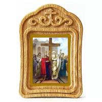 Воздвижение Креста Господня, икона в резной деревянной рамке