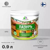 Лазурь-антисептик Malare Professional для дерева, для любых деревянных поверхностей, акриловая, без запаха, Орех, 0,9л