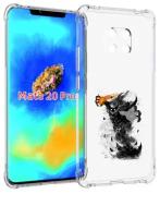 Чехол задняя панель накладка бампер MyPads nevermore черно белый для Huawei Mate 20 Pro/Mate 20 RS 6.39