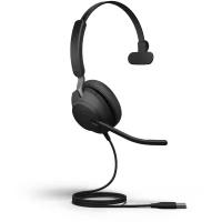 Проводные Jabra Evolve2 40 (MS) с микрофоном / USB / шумоподавление, блок управления / наушники / проводная /Mono (24089-899-999)