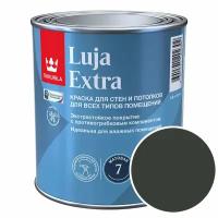 Краска моющаяся Tikkurila Luja Extra матовая RAL 9005 (Глубокий черный - Jet black) 0,9 л