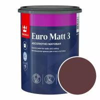 Краска интерьерная Tikkurila Euro Matt 3 RAL 3005 (Винно-красный - Wine red) 0,9 л
