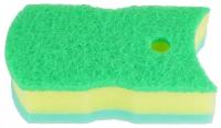 KIKULON SOFT BATH SPONGE SCOUTER NON SCRATCH / Губка для ванной и кухни с антибактериальной пропиткой, трехслойная, жесткий верхний слой, арт. 300631