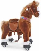 Поницикл средний Ponycycle Лошадка озвученная с ручным тормозом - коричневая