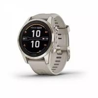 Смарт-часы Garmin Fenix 7S PRO Sapphire Solar золотистый корпус со светло-песочным ремешком (010-02776-15)