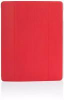Чехол полиуретановый с задней пластиковой крышкой с тиснением под дерево iPad 2/3/4 красный