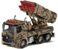 Военная машина-конструктор Funky Toys с ракетной установкой, фрикционная, свет, звук, 1:12, 28 см FT61168