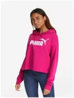 Толстовка, PUMA ESS Cropped Logo Hoodie TR, Женская, размер S; Festival Fuchsia