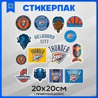 Набор наклеек Стикеры NBA Oklahoma city Thunder 20х20см